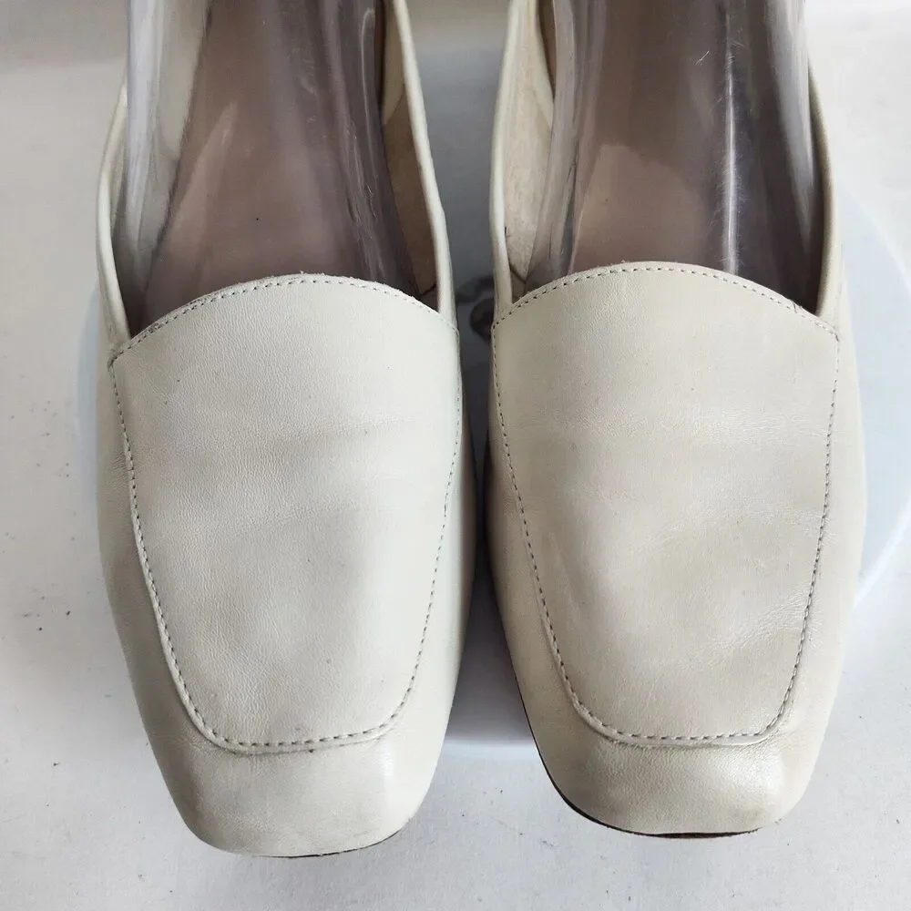 Enzo Angiolini All Leather Sole Cream Slip On Vintage Loafers Flats Liberty 9.5_7